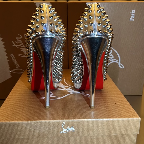 Worn once inside, brand new Red rubber sole from Leather Spa NYC 5 1/2 inch heel - Picture 3 of 8